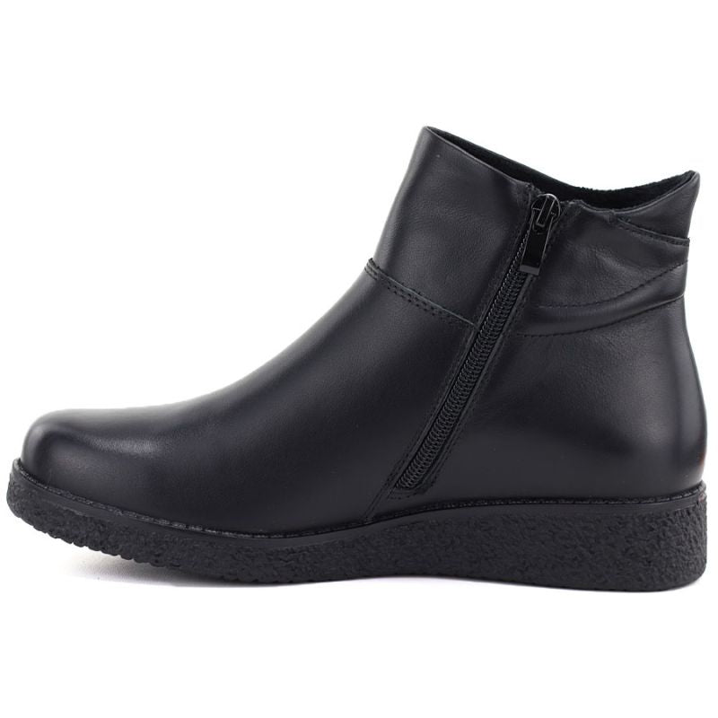 Sergio Leone BT-12-S Black Leather Wedge Ankle Boots
