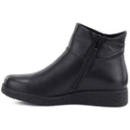Sergio Leone BT-12-S Black Leather Wedge Ankle Boots