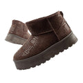 Lee Cooper women's winter snow boots, fashionable fur-lined ankle boots, dark brown Lee Cooper