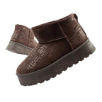 Lee Cooper women's winter snow boots, fashionable fur-lined ankle boots, dark brown Lee Cooper