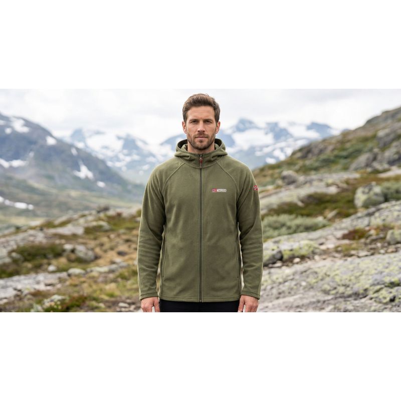 Men’s fleece jacket Geographical Norway TUGOOD KAKI DB MEN 233 (WZ3332H/GN-KAKI)