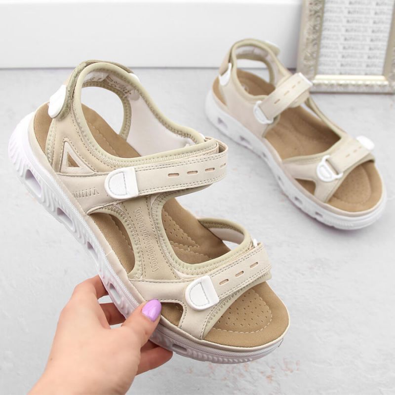 Comfortable Velcro sandals Rieker W RKR691 beige Footwear/Lifestyle/Rieker Your Sports Performance