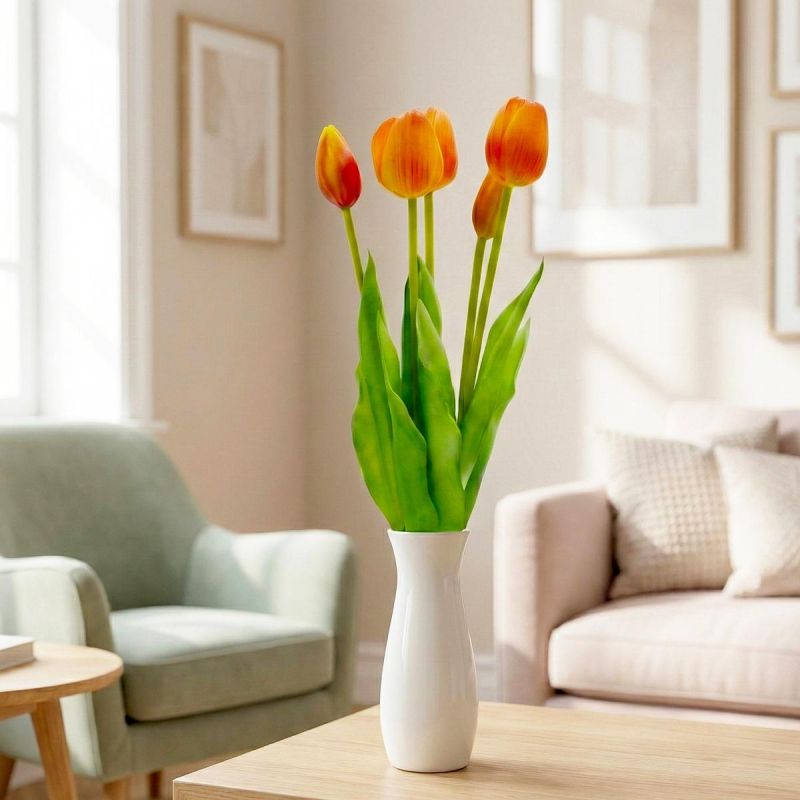 BOUQUET OF 5 ORANGE TULIPS 39 CM LIFE-LIKE SPRING DECORATION Home and Garden/Equipment Your Sports Performance