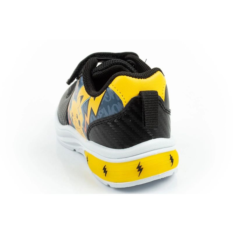 Leomil children's sports shoes Pokemon sneakers lightweight with velcro LED black yellow