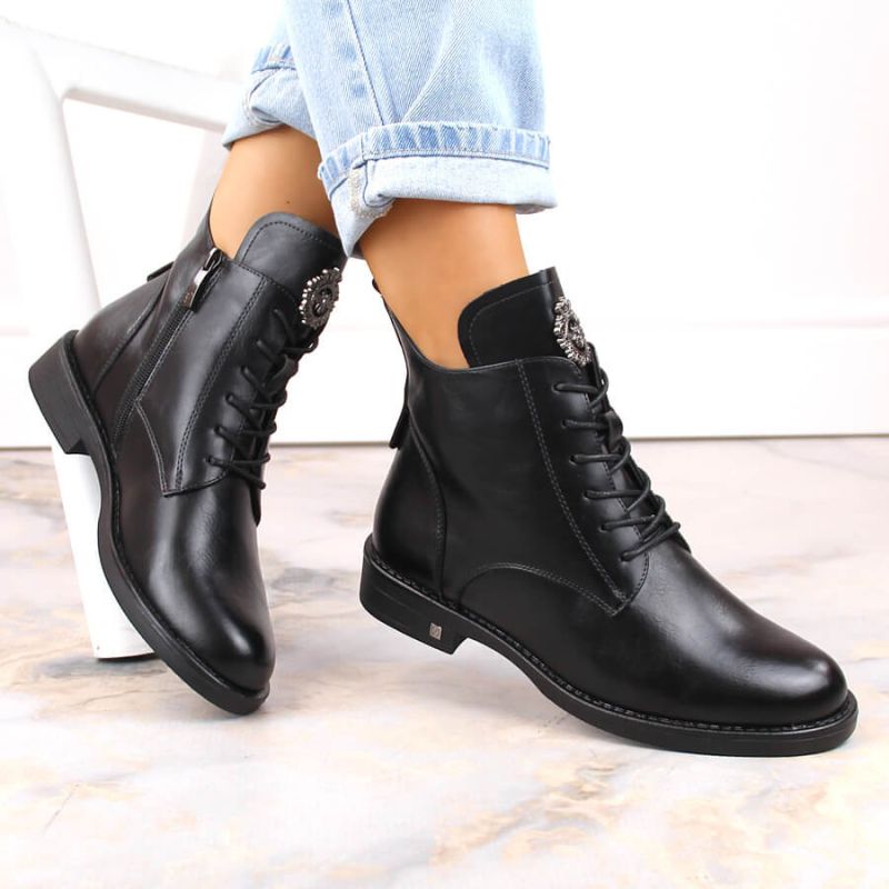 Lace-up and zipper ankle boots Potocki W WOL171B black Footwear/Outdoor/Potocki Your Sports Performance