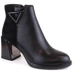 Insulated ankle boots with a decorative high heel D&amp;A S.Barski Premium Collection W OLI238 black Footwear/Outdoor/S.Barski Your Sports Performance