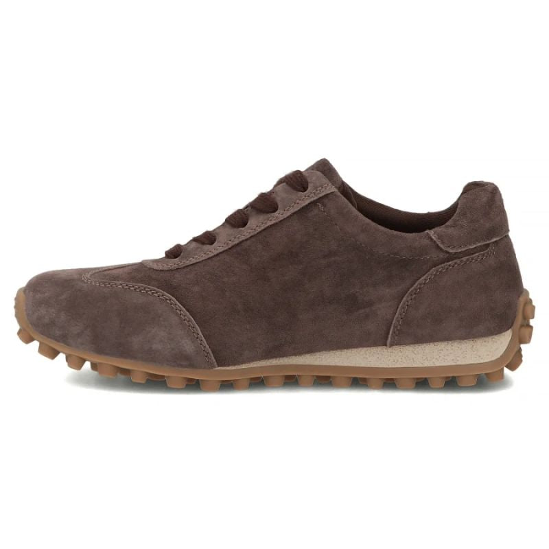 Women's leather shoes, suede sneakers, brown Filippo DP7961