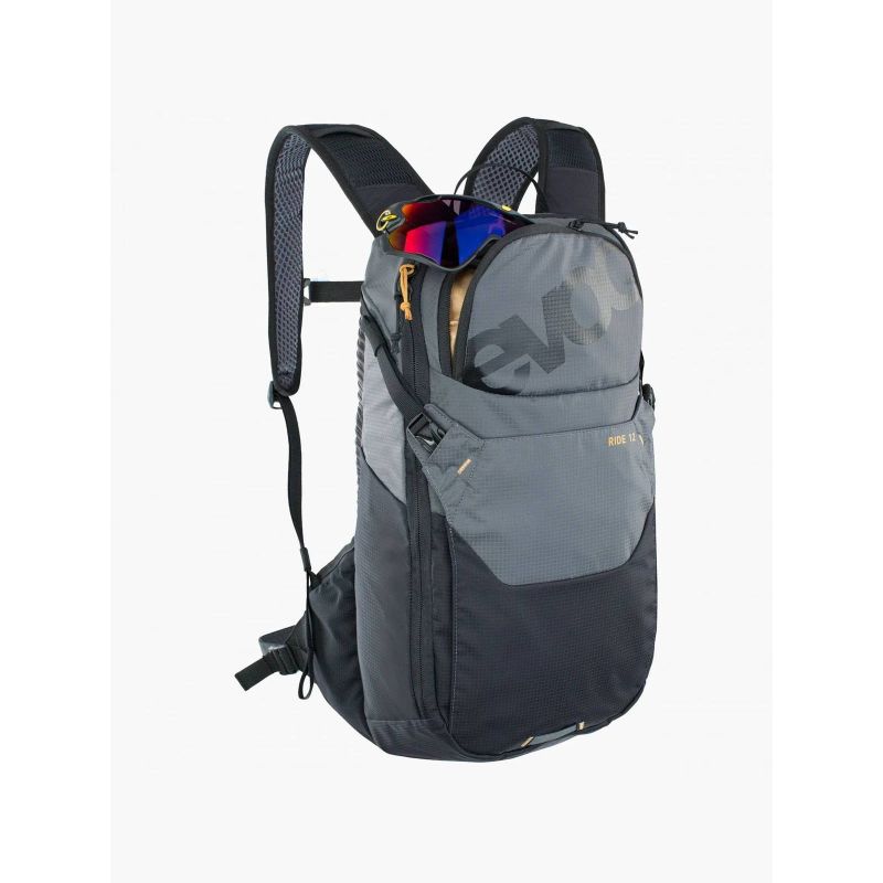 EVOC Ride 12 carbon grey/black cycling backpack