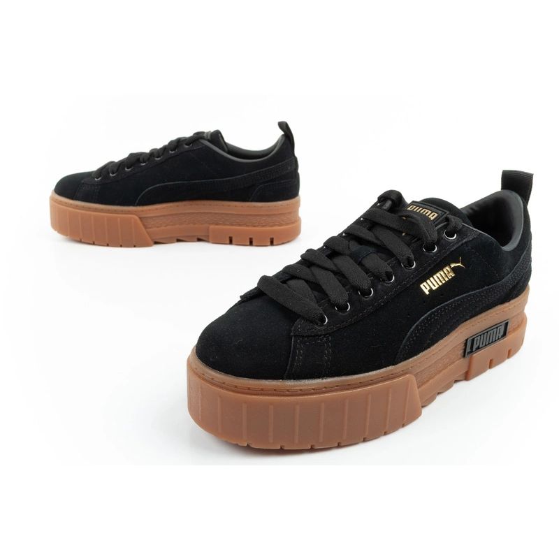 Puma Mayze women's sports shoes Sneakers platform black fashionable leather In preparation Your Sports Performance