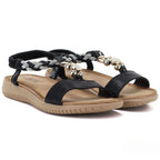 Women's black elastic strap sandals S.Barski KV61-6051 S.Barski