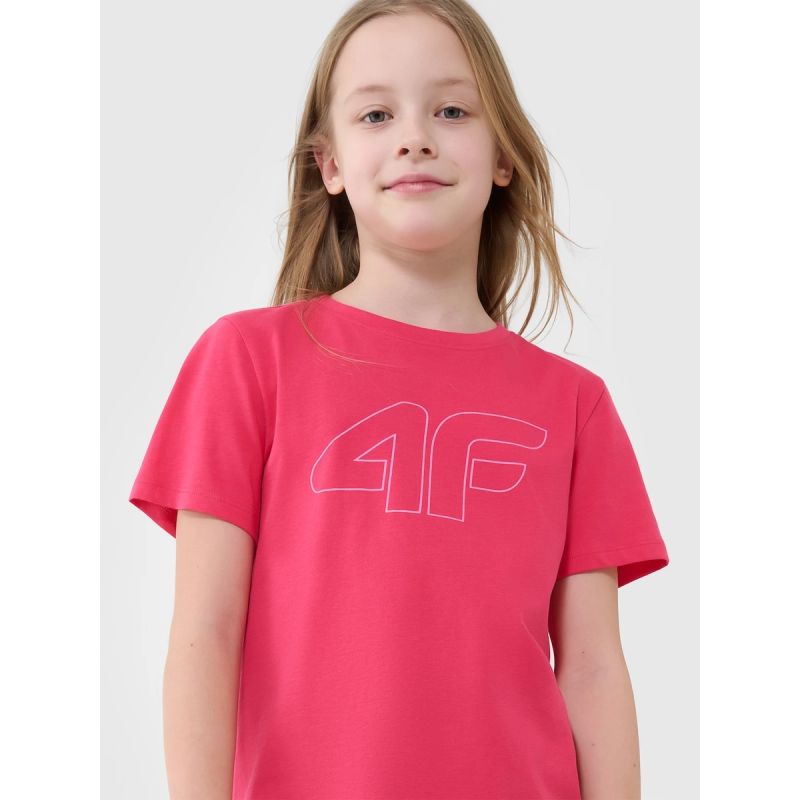 Girls' regular printed T-shirt 4F 4FJWSS25TTSHF2176-55S 4f