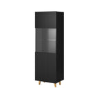 PAFOS display cabinet 60x40x182 black matt Bufety i witryny/Bufety i witryny na drewnianej podstawie Your Sports Performance