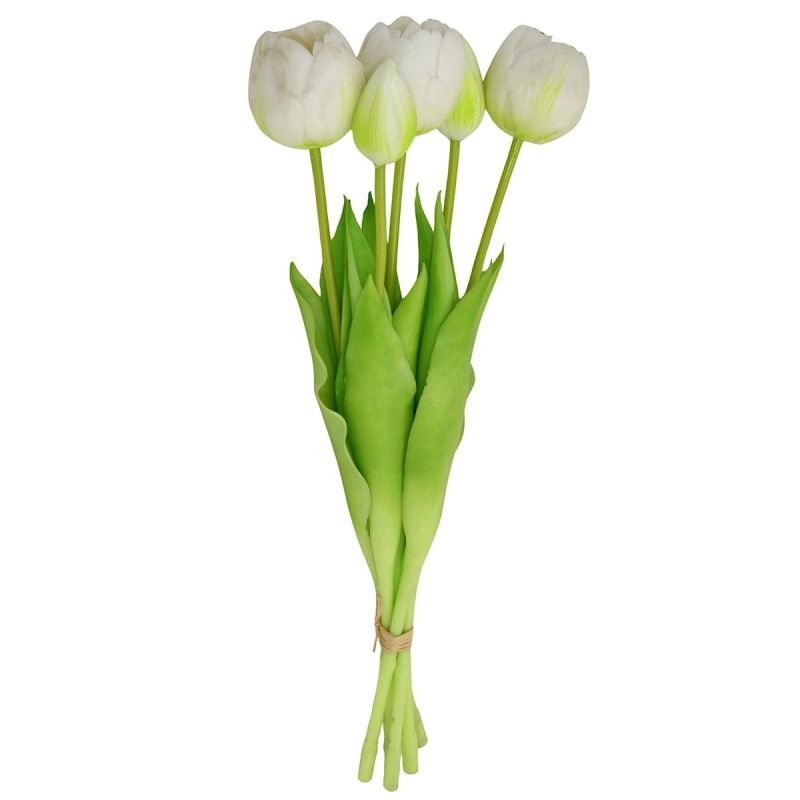 BOUQUET OF 5 WHITE PEONY TULIPS 39 CM LIFE-LIKE SPRING DECORATION Home and Garden/Equipment Your Sports Performance