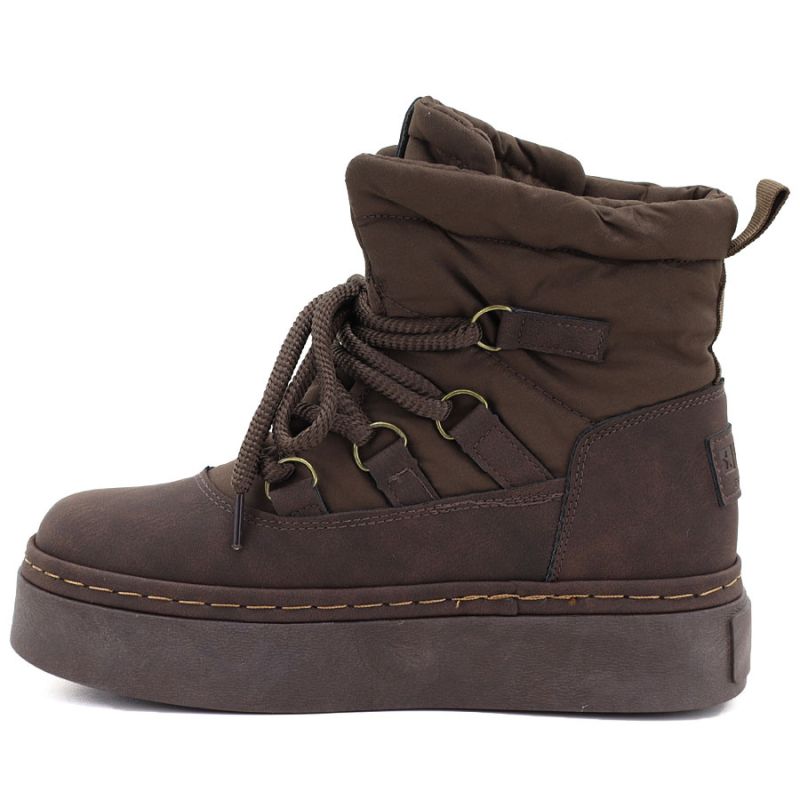 Women's chocolate platform snow boots Big Star UU274191