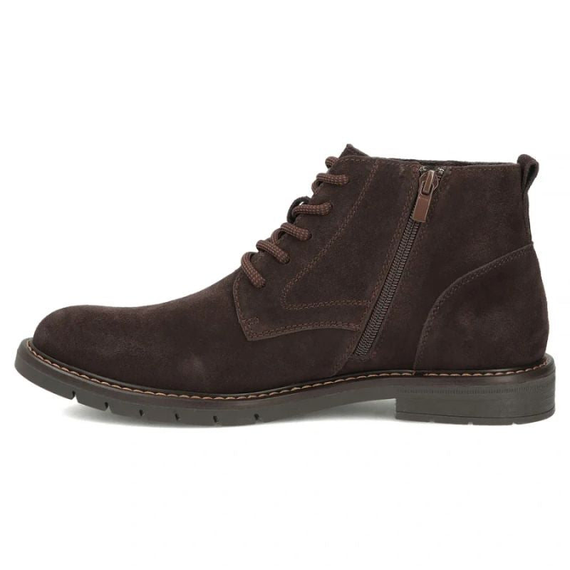 Men's leather ankle boots, unlined, suede, dark brown, Filippo MBT8318