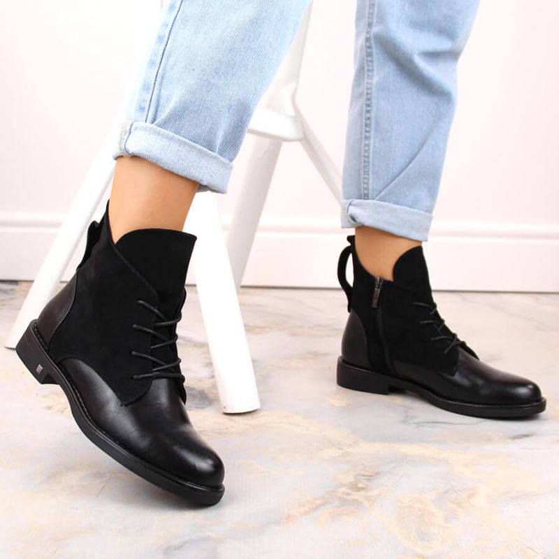 Insulated flat-heeled ankle boots Potocki W WOL88C, black Footwear/Outdoor/Potocki Your Sports Performance