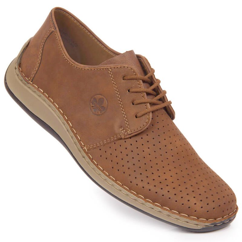 Rieker M RKR528 brown openwork leather shoes