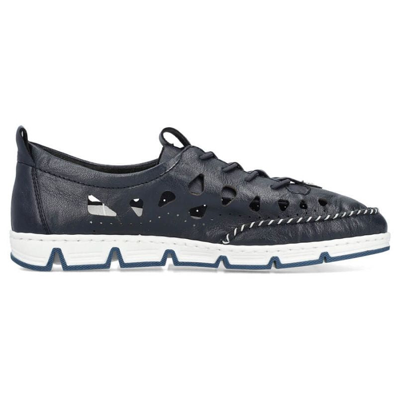 Leather openwork shoes Rieker W RKR652, navy blue Footwear/Lifestyle/Rieker Your Sports Performance