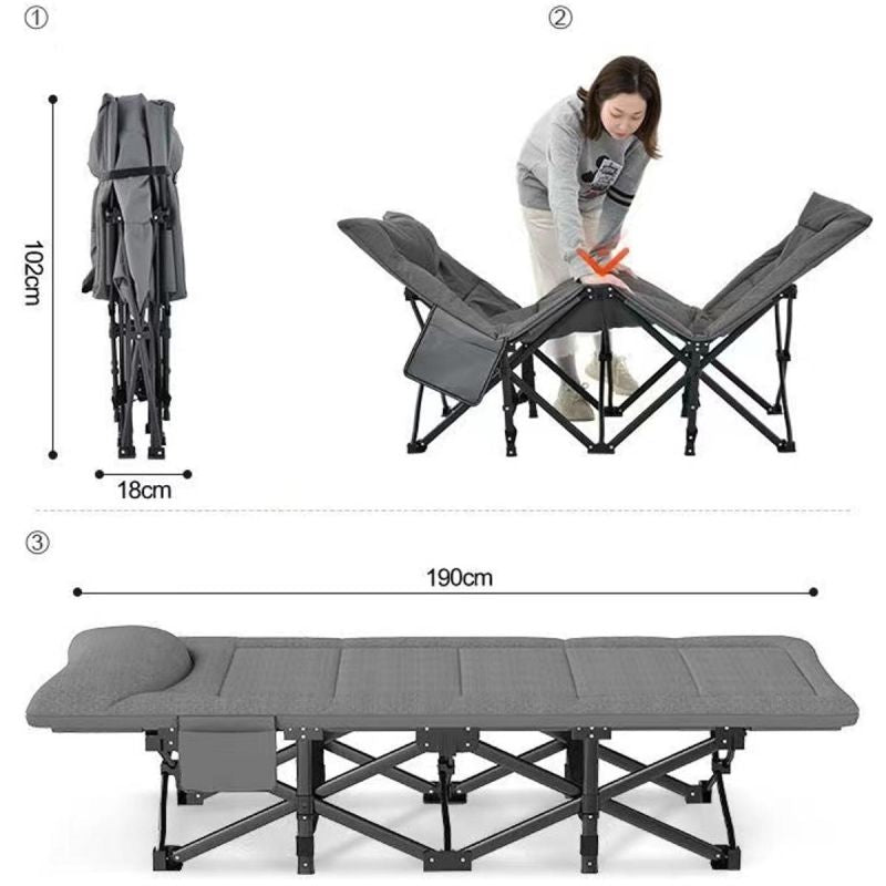 DELUXE JOURNEY FOLDABLE TRAVEL BED 190x70x36.5CM Turystyka/Meble Kempingowe Your Sports Performance