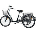 3-WHEEL BIKE 24 BLACK SHIMANO 7-SPEED LOWER FRAME 1060972 Sport/Rowery/Miejskie Ctb Your Sports Performance