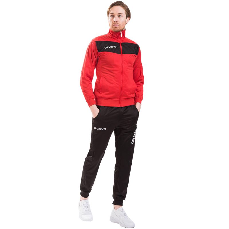 Tracksuit Givova Tuta Visa TR018 1210 red/black Clothing/Football/Mężczyźni/Joma Givova