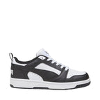 Puma Rebound V6 Lo Mid kids' shoes white and black 393833 01 Puma