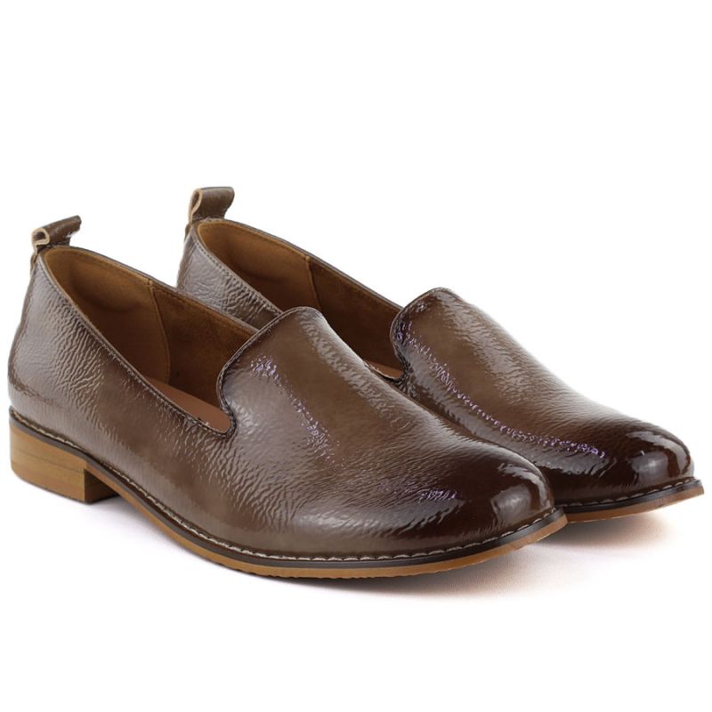 Women's patent leather shoes, beige, Potocki 19337 Potocki