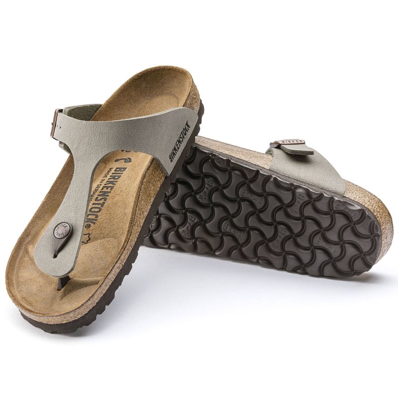 Birkenstock Gizeh Stone Birko-Flor narrow women's flip-flops for narrow feet gray (0043393) Footwear/Lifestyle/Brinkenstock/Japonki Birkenstock