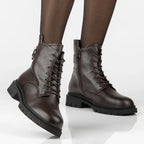 Women's leather ankle boots, dark brown, Filippo DBT8018
