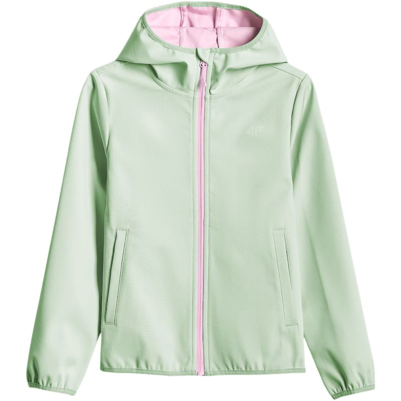Softshell jacket for girls 4F F478 mint 4FJWSS26TSOFF478 47S