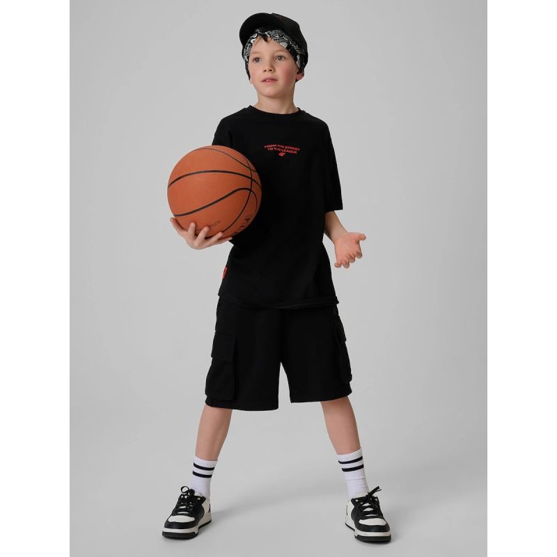 Boy's loose T-shirt with print 4F 4FJRSS26TTSHM3835-20S 4f