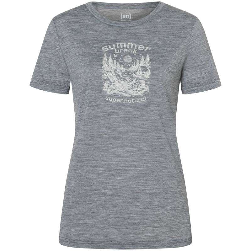 Women’s SUPER.NATURAL W Summer Break Tee, grey