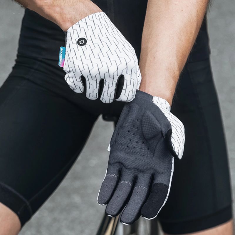 Rockbros sports gloves full spring-summer size M - white and black Rockbros