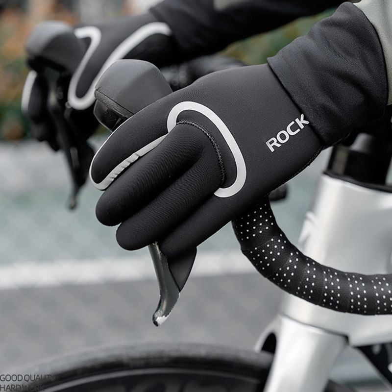 Rockbros Full Waterproof Cycling Gloves, Size: L/XL - Black Rockbros