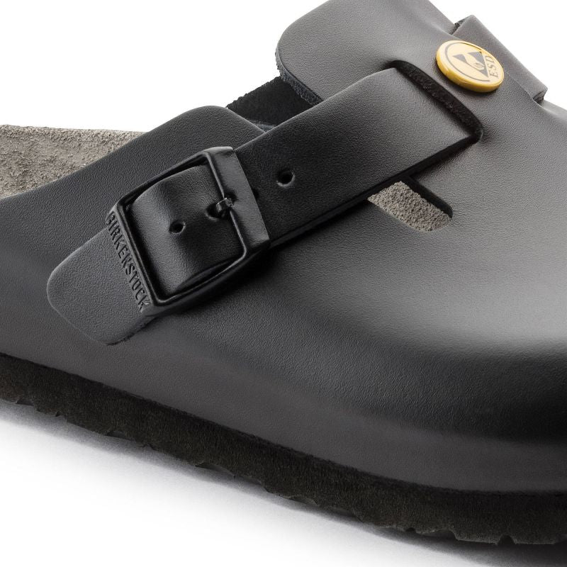 Women's Birkenstock Boston ESD Black clogs natural leather medical narrow slippers (0061368) Footwear/Lifestyle/Brinkenstock/Klapki/chodaki Birkenstock