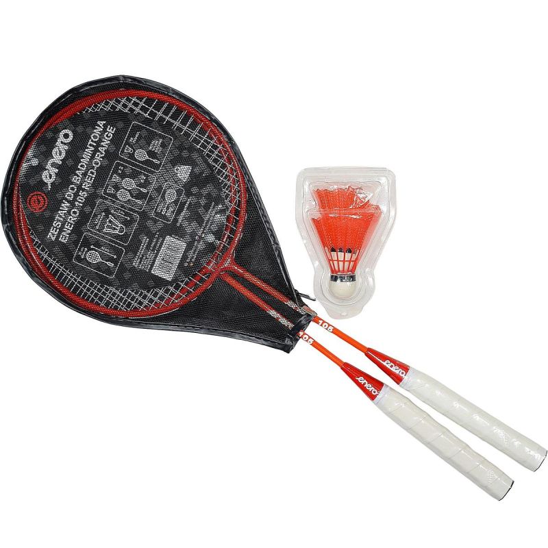 BADMINTON SET IN RED ORANGE ENERO 105 CASE Accessories Your Sports Performance