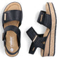 Rieker 63781-00 women's black wedge sandals with Velcro Rieker