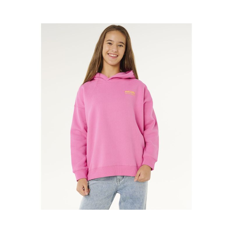 RIP CURL Surf Puff Hood-Girl pink sweatshirt