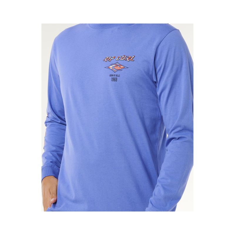 Men's RIP CURL Fade Out Icon L/S Tee Blue