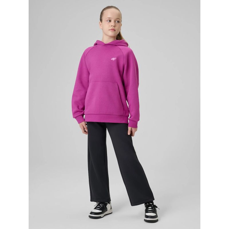 Girls' loose sweatshirt with hood 4F 4FJRSS26TSWSF3040-53S 4f