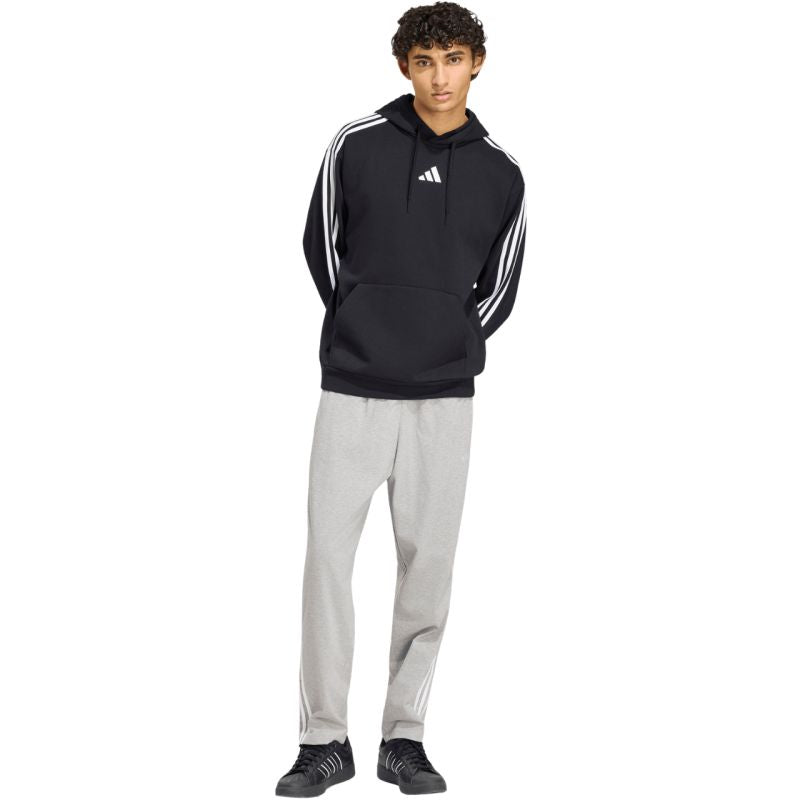 Men's adidas Essentials 3-Stripes Single Jersey Tapered Open Hem Pants Gray KY4215