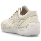 Rieker 52546-60 women's perforated leather shoes in beige Footwear Your Sports Performance