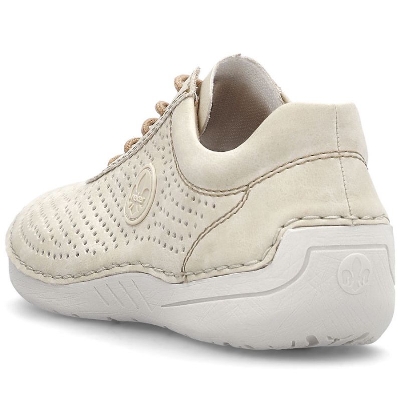 Rieker 52546-60 women's perforated leather shoes in beige Footwear Your Sports Performance
