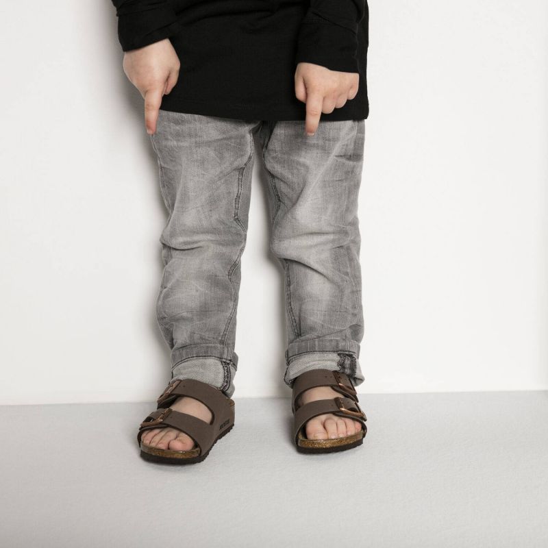 Birkenstock Arizona Kids Birko-Flor Nubuk Mocha narrow flip-flops for kids (0552893) Footwear/Lifestyle/Brinkenstock/Klapki/chodaki Birkenstock