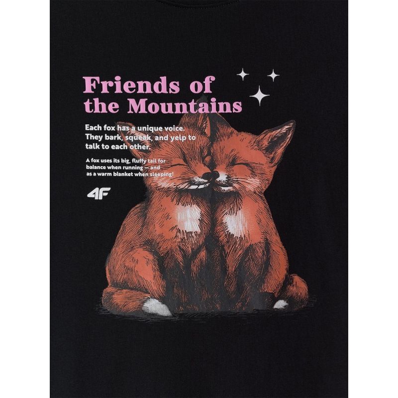Girls' regular printed T-shirt 4F 4FJKAW26TTSHF4429-20S