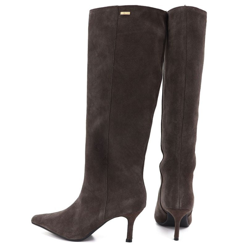 Women's leather boots with a high heel, insulated, brown, Big Star UU274497