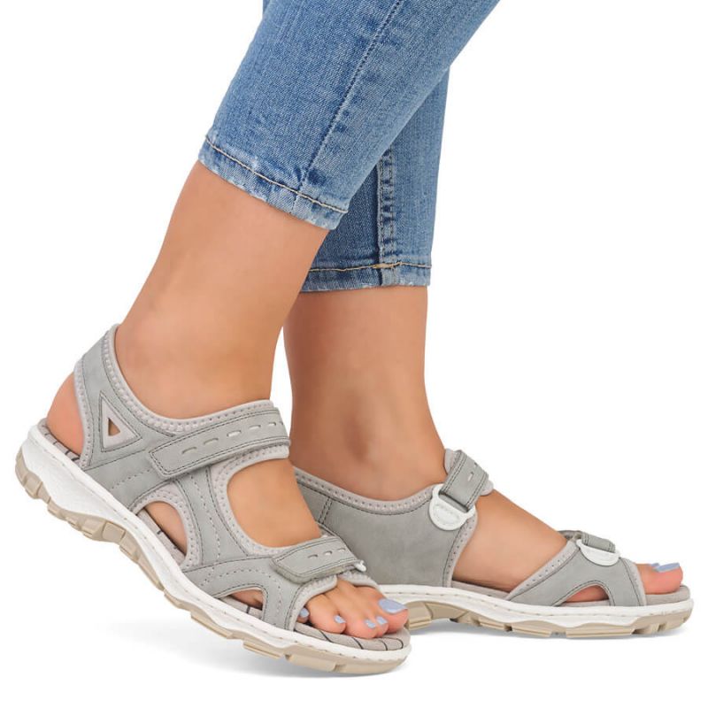 Comfortable Rieker W RKR674 gray sandals Footwear/Lifestyle/Rieker Your Sports Performance