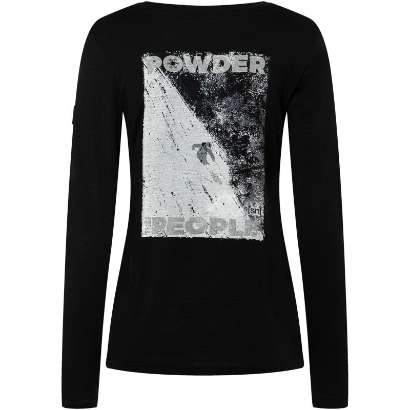 Women's SUPER.NATURAL W POWDER TO THE PEOPLE BIO J LS Long-Sleeve Top Black