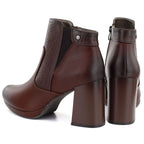 Women's ankle boots with a block heel and platform, insulated, dark brown, M.Daszyński AF125B-1
