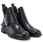 Black women’s leather ankle boots Artiker 59C1200